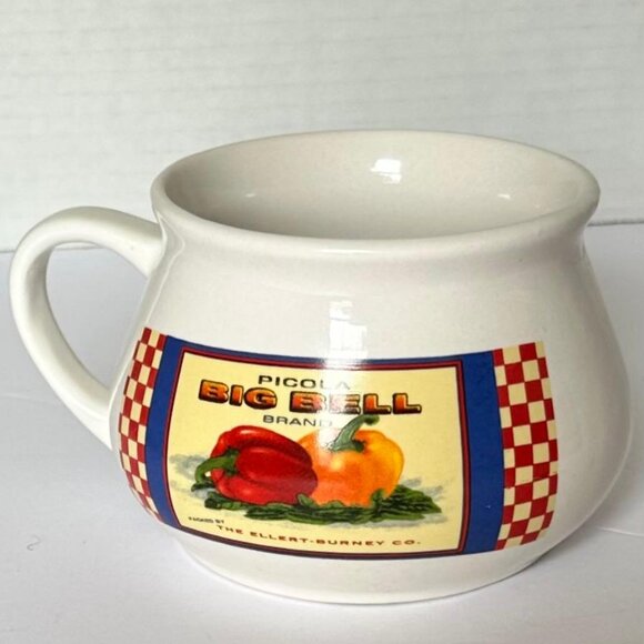 Vintage Dat'l Do-It Inc Harvest Vegetable Theme Soup Bowls Mugs Cups Set Of 3 - Picture 4 of 6